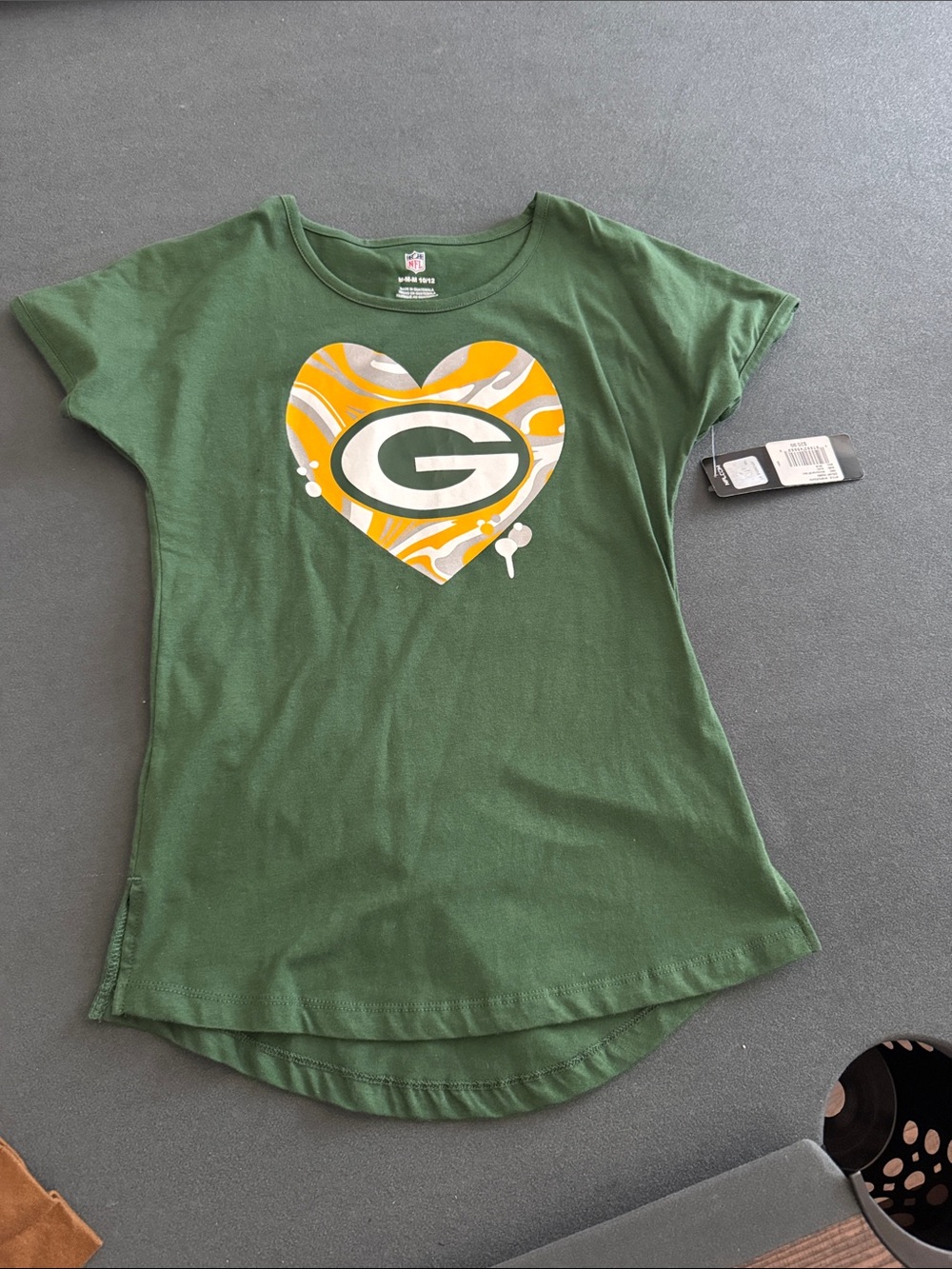 NFL Green & Yellow Packers Heart Logo Tee